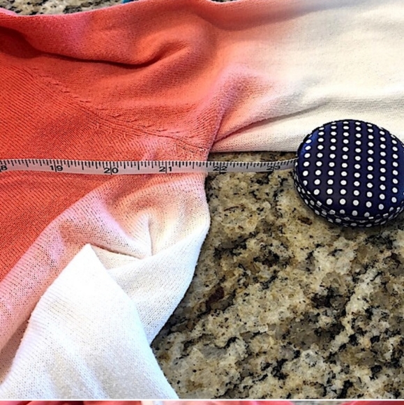 3/$35 Verve orange/white striped flutter front open cardigan - Picture 8 of 8